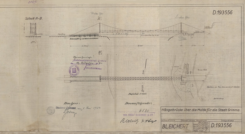 Hängebrücke Bauplan 1924